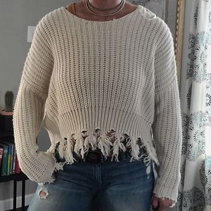 Young Fabulous & Broke Oversized Distressed Knit Sweater